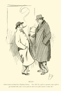 菲尔·梅 (Phil May) 的卡通画，来自 1890 年代（石版画）