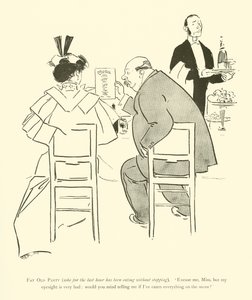 Phil May 的卡通，来自 1890 年代（石版画）