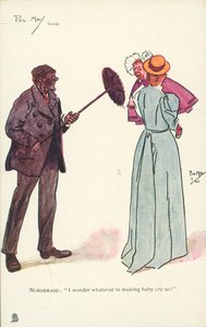 Chimney sweep making a baby cry (colour litho) 作者 菲尔·梅