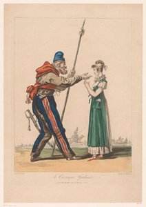 Meisje met Kozak
Le Cosaque Galant（物品上的标题）
Kostuumprenten van Debucourt（系列名称）
自然服装设计集》（系列名称） 作者 卡尔·韦尔内