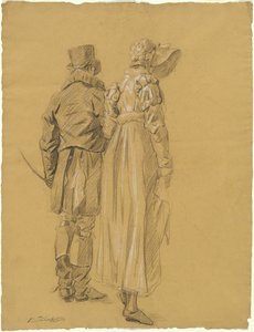 从背后看到的时尚情侣 作者 Philibert d'Amiens de Ranchicourt