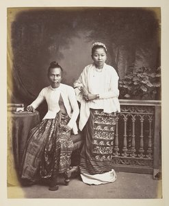 缅甸男子和妻子的肖像，摄影师：克里尔，菲利普-阿道夫-格莱斯顿收藏