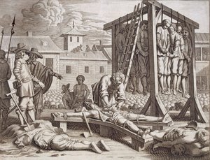 绞刑和酷刑，出版。1672. 作者 菲利普·巴尔达乌斯