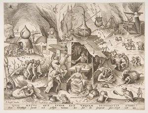 1558年《七大罪过》系列中的Avarice Avaritia。