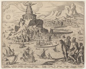 法洛斯（亚历山大港的灯塔） 作者 菲利普·加勒，仿照 Maerten van Heemskerck