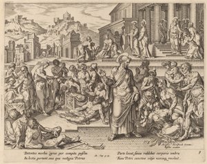 圣彼得用影子治病 作者 菲利普·加勒在 Maerten van Heemskerck 之后