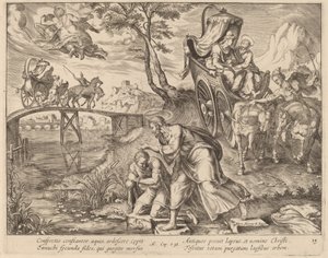 圣腓力为太监施洗 作者 菲利普·加勒在 Maerten van Heemskerck 之后