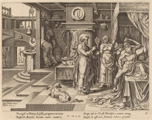 圣彼得治愈伊尼亚斯的故事 作者 菲利普·加勒在 Maerten van Heemskerck 之后