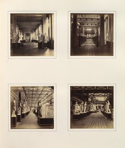 [包括密涅瓦半身像在内的希腊雕塑法庭景观]，约1859年。 作者 菲利普·亨利·德拉莫特。