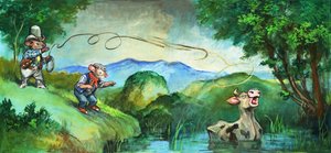城里的老鼠和乡下的老鼠（纸上水粉画） 作者 菲利普·门多萨