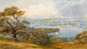 距离Mount Edgecombe公园的Devonport和Stonebridge，1880年（纸上写着） 作者 菲利普·米切尔