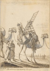 Ein mit einem Zelt beladen Cameel (Man with a Tent-Laden Camel) 作者 古迪努斯的菲利普·费迪南德