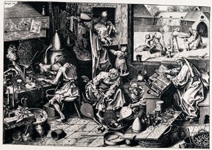 炼金术士，1558年 作者 菲利普·加勒