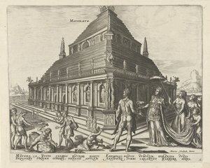 Halicarnassus的陵墓，来自世界第八大奇迹，1572年 作者 菲利普·加勒