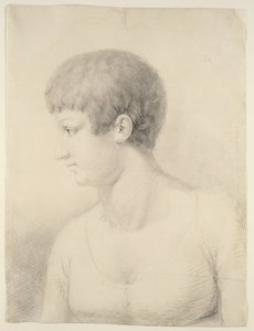 Pauline Runge的肖像，1801年（纸上的黑色粉笔）