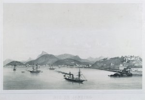 里约热内卢的九张全景照片：圣卢西亚·阿格洛里亚海滩，1862年 作者 菲利普·贝诺斯特