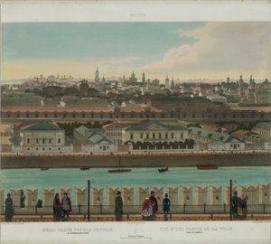 Zamoskvorechye从克里姆林宫墙上的视图，从莫斯科的全景分为10部分，大约1848年 作者 菲利普·贝诺斯特