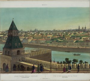 Zamoskvorechye从克里姆林宫墙上的视图，从莫斯科的全景分为10部分，大约1848年 作者 菲利普·贝诺斯特