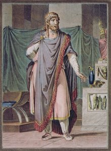 Antiochus，Jean Racine的“Berenice”服装，来自“所有国家的服装和剧院研究”第二卷，由Pierre Michel Alix（1762-1817）镌刻1802