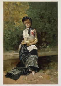 孤独（单身女人坐在长椅上，膝盖上放着一本书） 作者 Linder