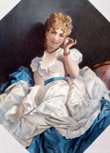 菲利普·雅克·林德（Philippe Jacques Linder，1835-？）的《贝壳中的女人》石版画。 19世纪私人收藏