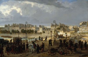 大主教桥上的骚乱，1849 年（布面油画）