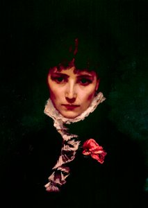 喜剧演员莎拉-亨利埃特·伯纳德 (Sarah-Henriette Bernard) 的肖像，由莎拉·伯恩哈特 (1844-1923) 绘制，细节。 Philippe Parrot (1831-1894) 绘画 19 世纪巴黎，法国喜剧 作者 菲利普鹦鹉