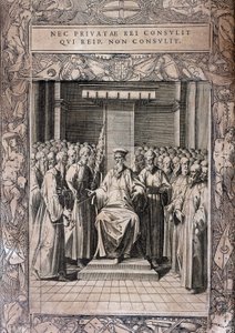 马耳他骑士团章程委员会 "Statuta Hospitalis Hervsalem"（骑士委员会），由Philippe Thomassin创作，16世纪末。 作者 菲利普·托马斯（Philippe Thomassin）