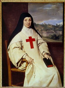 Angelique Arnauld修女的肖像 Jacqueline Marie Arnauld dit Angelique Arnauld (1591-1661), Port Royal des champs (Port-Royal-des-Champs)的修道院院长，法国詹森主义的代表人物" Philippe de Champaigne (1602-1674)的绘画 作者 菲利普·德·尚佩尼