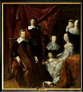 亨利·路易斯 (Henri-Louis) 的家人哈伯特·德·蒙莫尔 (Montmor) (1600-1679)，右边是亨丽埃特·玛丽·德·布德·德·弗朗特纳克 (Henriette Marie de Buade-Frontenac)（死于 1676 年）。 菲利普·德尚佩涅 (1602-1674) 的绘画。 布面油画。 强制的 作者 菲利普·德·尚佩尼