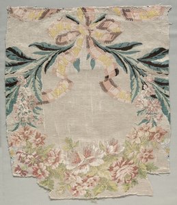 丝绸碎片，名为Le panier fleuri的面板的一部分，1770年。 作者 菲利普·德·拉萨尔