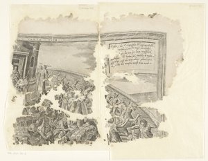 塞比斯场景版画的右上角
Tabula Cebetis Carta Vitae（物品上的标题） 作者 飞利浦加勒