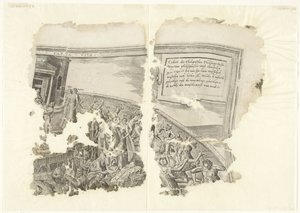 塞比斯场景版画的右上角
Tabula Cebetis Carta Vitae（物品上的标题） 作者 飞利浦加勒