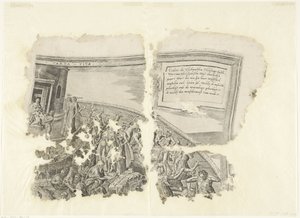 塞比斯场景版画的右上角
Tabula Cebetis Carta Vitae（物品上的标题） 作者 弗兰斯·弗洛里斯（一）