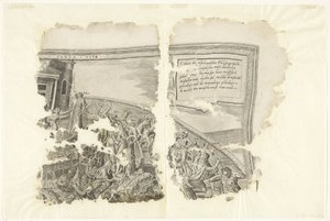 塞比斯场景版画的右上角
Tabula Cebetis Carta Vitae（物品上的标题） 作者 飞利浦加勒