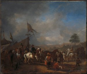 军营附近的马市 作者 飞利浦Wouwerman