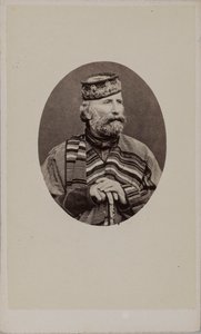 朱塞佩-加里波第1807-1882的肖像，1882年。 作者 摄影工作室亚历山德罗·帕维亚。