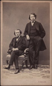 约翰内斯-勃拉姆斯1833-1897和约瑟夫-约阿希姆1831-1907，1867。 作者 摄影工作室 J. Reiner。