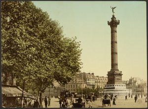 [法国巴黎巴士底广场，七月上校]。 作者 Photochrom 苏黎世