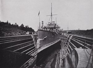 HMS "Flora," in Dock, Esquimalt, British Columbia (b/w photo) 作者 加拿大摄影师