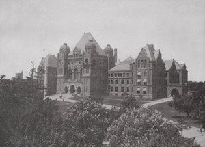 Parliament Buildings of the Province of Ontario, Toronto (b/w photo)