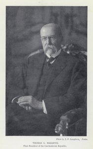 Czechoslovakia: Thomas G Masaryk, First President of the Czechoslovak Republic (b/w photo)