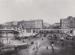 Hallesches Tor mit Hochbahn-Bahnhof（黑白照片） 作者 德国摄影师