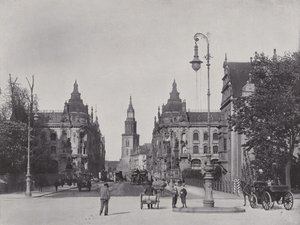 Kaiser Wilhelm-Brucke 和 Kaiser Wilhelm-Strasse（黑白照片） 作者 德国摄影师
