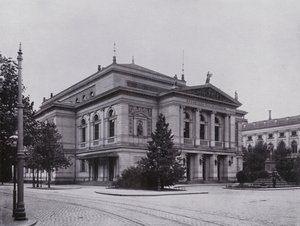 莱比锡：Gewandhaus und Mendelssohn 纪念碑（黑白照片） 作者 德国摄影师