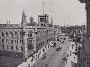 Stadtische Sparkasse and Muhlendamm (b/w photo) 作者 德国摄影师