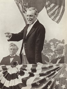 US President Woodrow Wilson, the driving force behind the establishment of the League of Nations, who nevertheless failed to persuade his country to join the organisation (b/w photo) 作者 德国摄影师