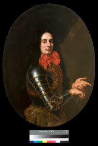 带盔甲和红领巾的绅士肖像 皮埃尔-弗朗切斯科-奇塔迪尼（1616-1681 年）17 世纪绘画 私人收藏