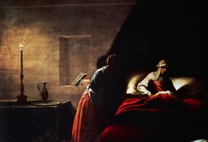 圣母诞生》，皮埃尔-弗朗切斯科-马祖切利（Pier Francesco Mazzucchelli，又名 il Morazzone，1573-1626 年）创作，油画，意大利诺瓦拉阿罗纳的圣玛丽亚教堂。
