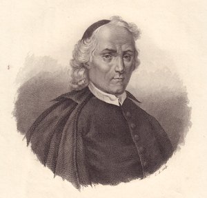 意大利长老会成员和历史学家卢多维科-安东尼奥-穆拉托里（1672-1750）的肖像，铜版画 作者 Blaise Nicolas Le Sueur
